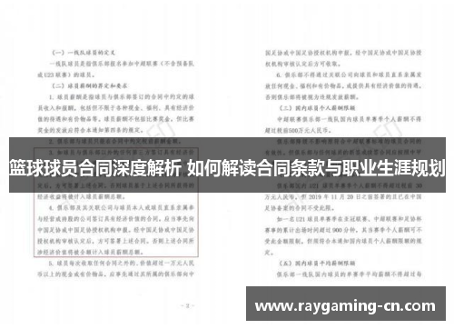 篮球球员合同深度解析 如何解读合同条款与职业生涯规划